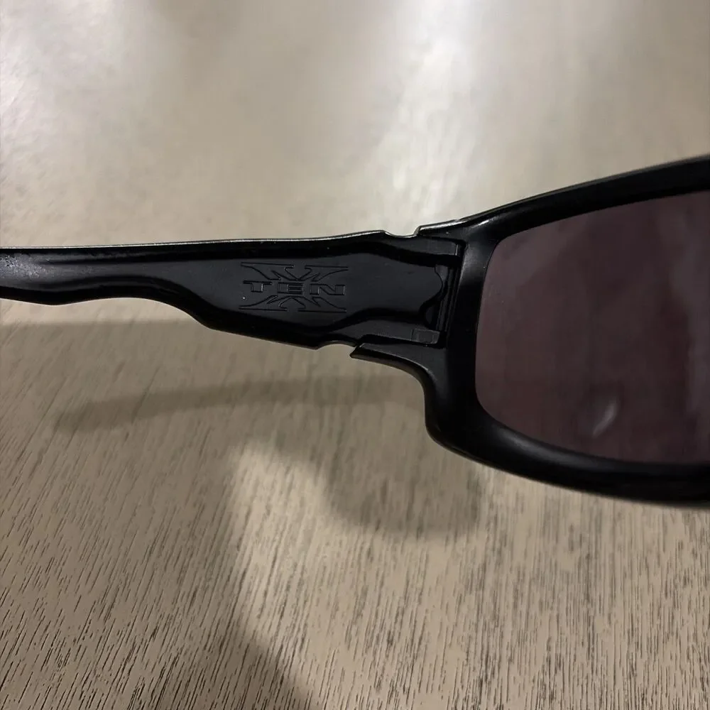 Vtg Oakley Ten X Polarized Sunglassses OO9128-01 61 16 Baseball Cycling Racing